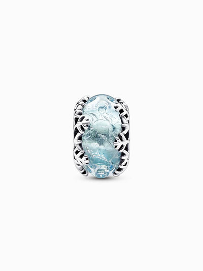 PANDORA Winter Blue Snowflake Murano Charm ALE