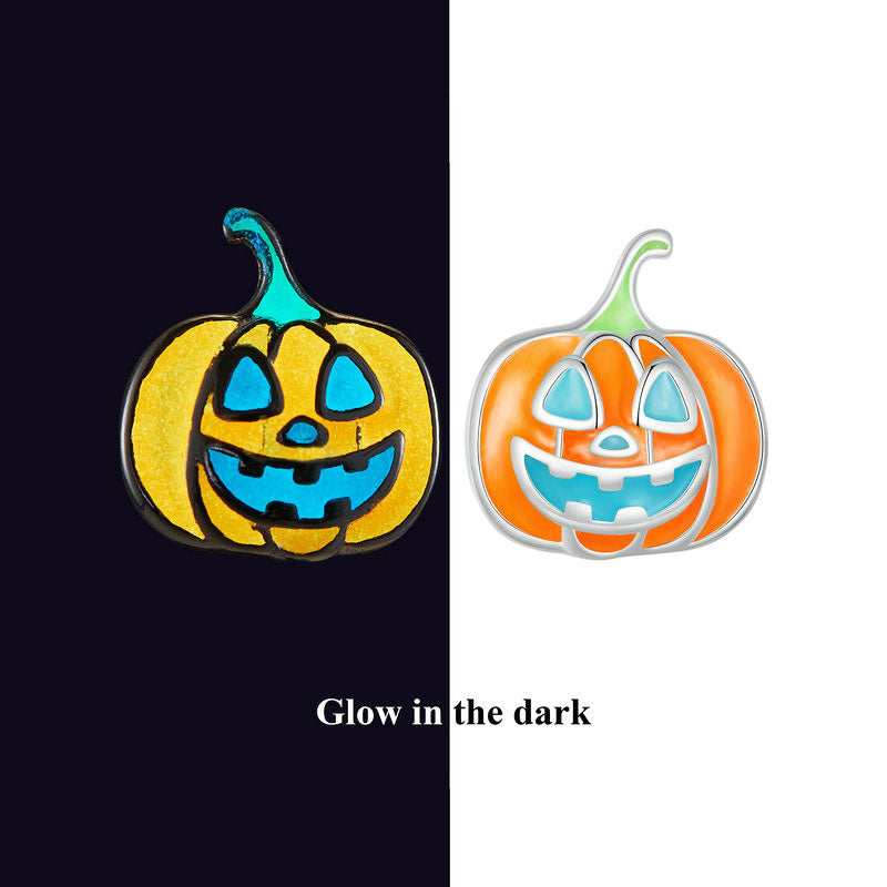 Glow-in-the-dark Pumpkin Stud Earrings