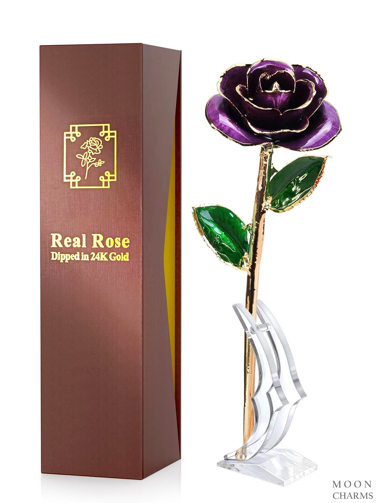 Real Rose Dipped in 24K Gold for Valentine's Day, Birthday Gifts.