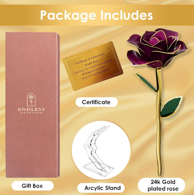 Authentic Real Rose Dipped in Gold For Valentine's Day, Gifts For Her.