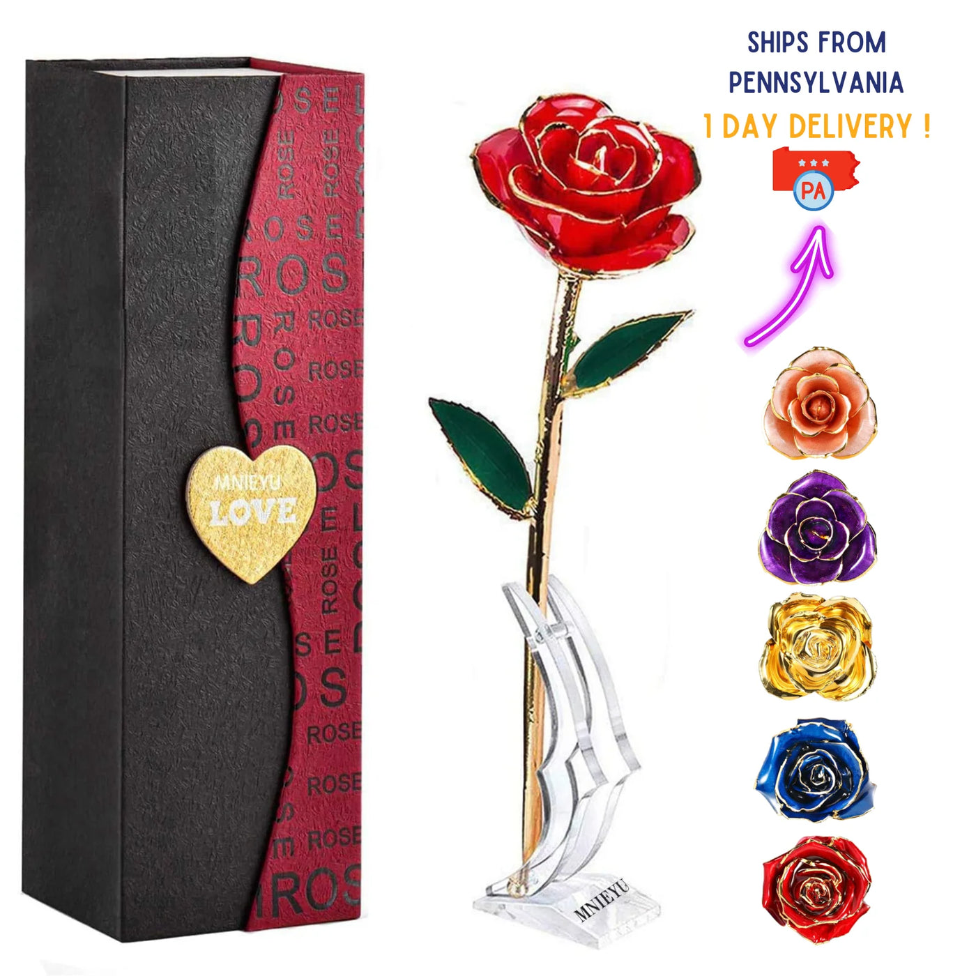 Real Rose Dipped in 24K GOLD For Valentine's Day 2025, Gifts For Her, Love Girlfriend.