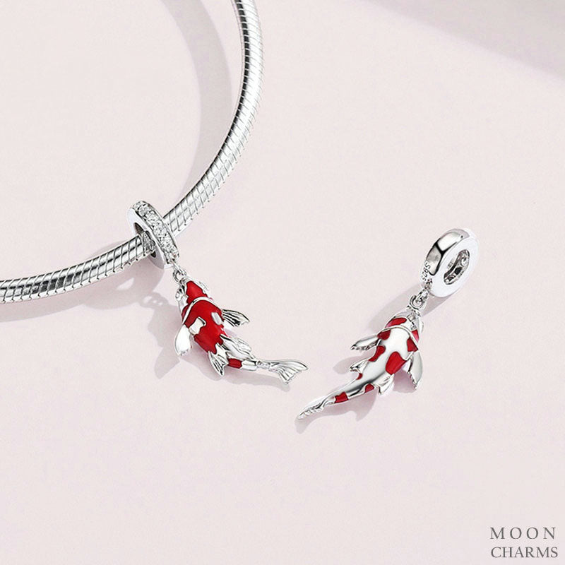 Red Koi Fish Dangle Charm