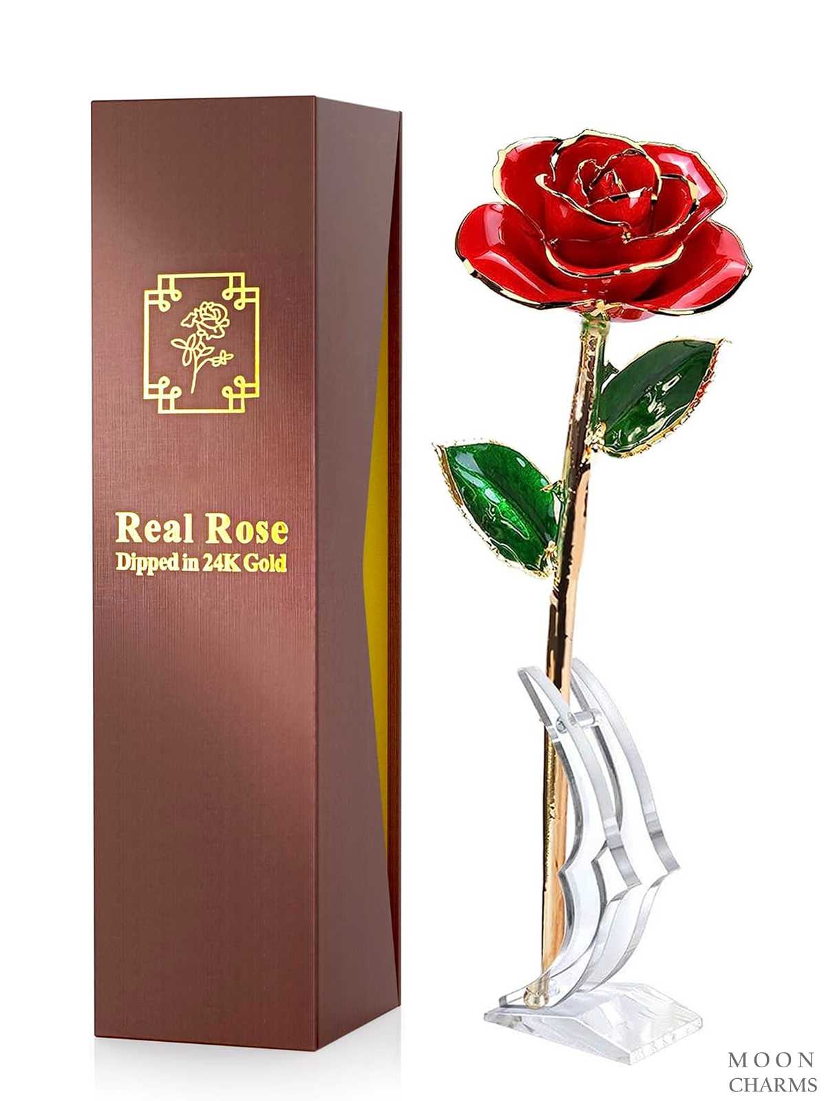 Real Rose Dipped in 24K Gold for Valentine's Day, Birthday Gifts.