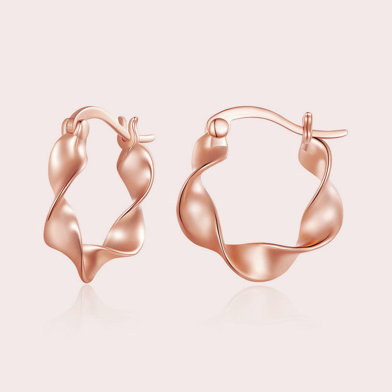 Sterling Silver Twist Hoop Earrings