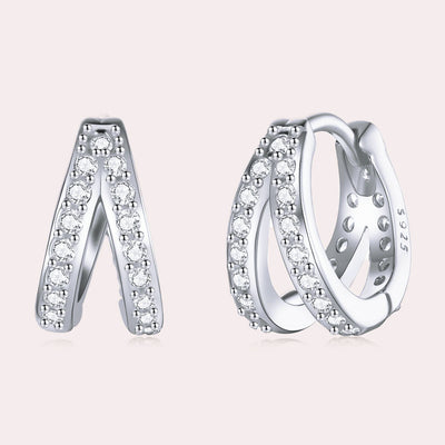 Sparkling Asymmetrical Hoop Earrings