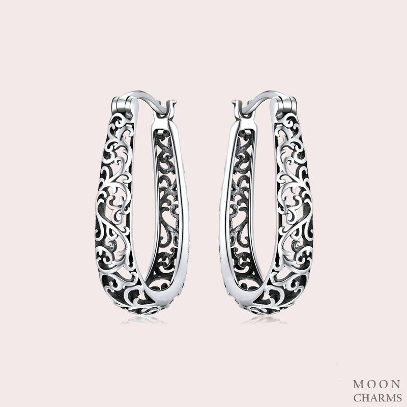 Authentic filigree Hoop Earrings