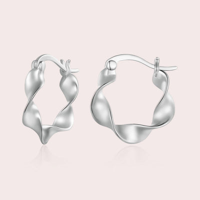 Sterling Silver Twist Hoop Earrings