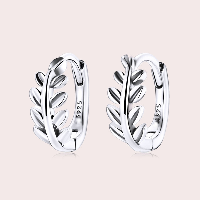 Authentic Leaf Hoop Earrings