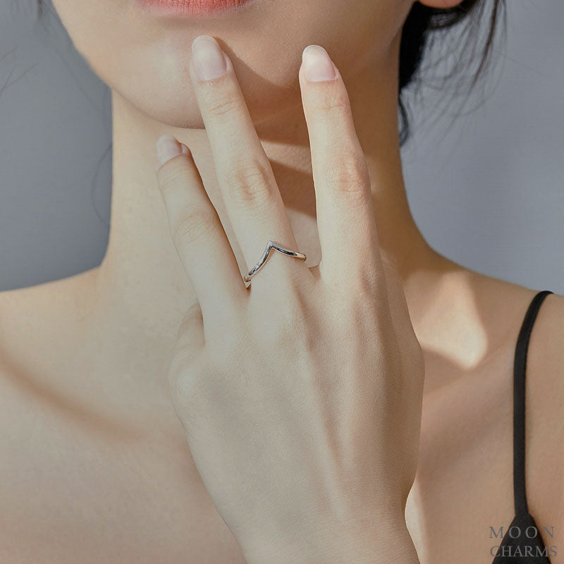 I love you Wishbone Heart  Ring