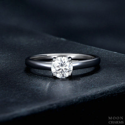 Authentic Moissanite Solitaire Ring