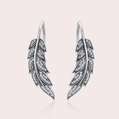 Sparkling Feather Earrings