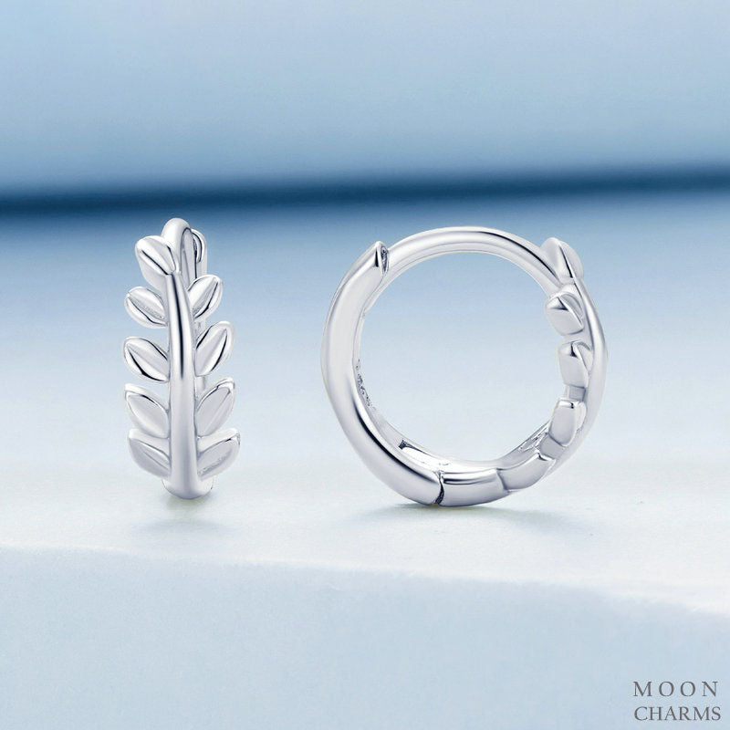 Authentic Leaf Hoop Earrings