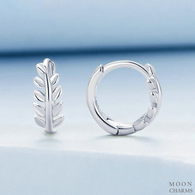 Authentic Leaf Hoop Earrings