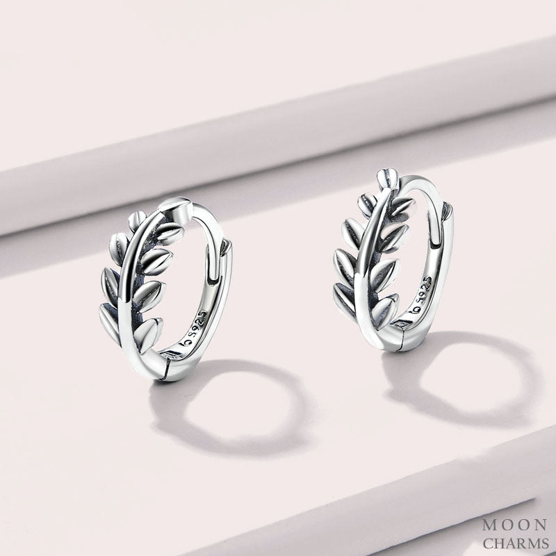 Authentic Leaf Hoop Earrings