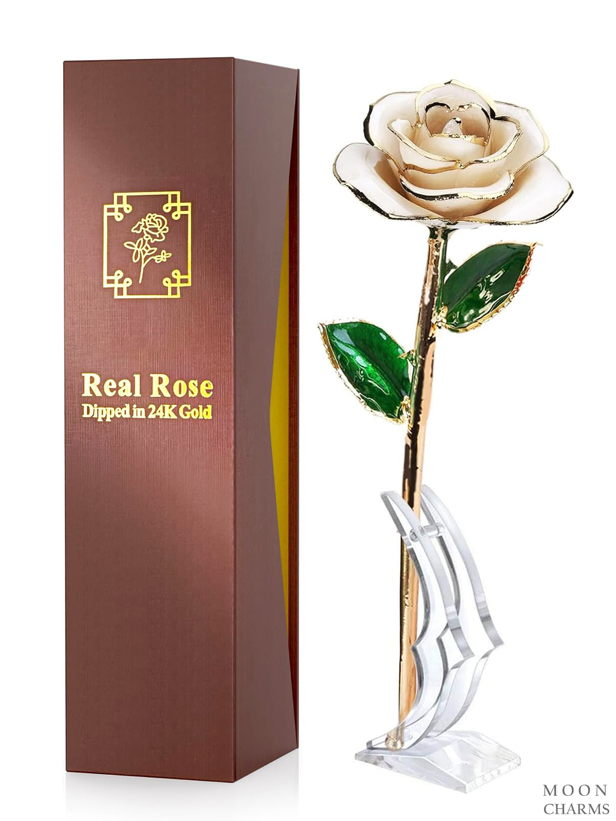 Real Rose Dipped in 24K Gold for Valentine's Day, Birthday Gifts.