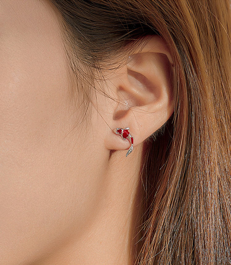 Red Koi Fish Earrings