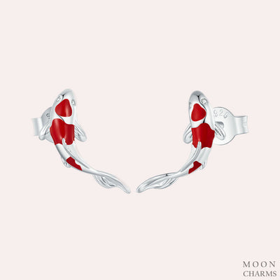 Red Koi Fish Earrings