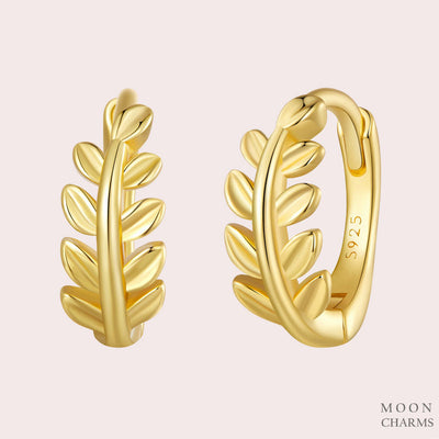 Authentic Leaf Hoop Earrings